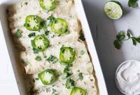 Fresh Tequila Lime Chicken Enchiladas with a Vibrant Cilantro Jalapeño Cream