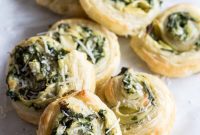 Flaky Spinach Artichoke Swirls