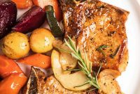 Rustic Baked Pork Chops with Apples and Root Vegetables