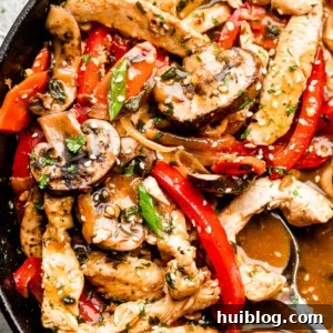Delicious chicken stir fry in a skillet, ready to be served