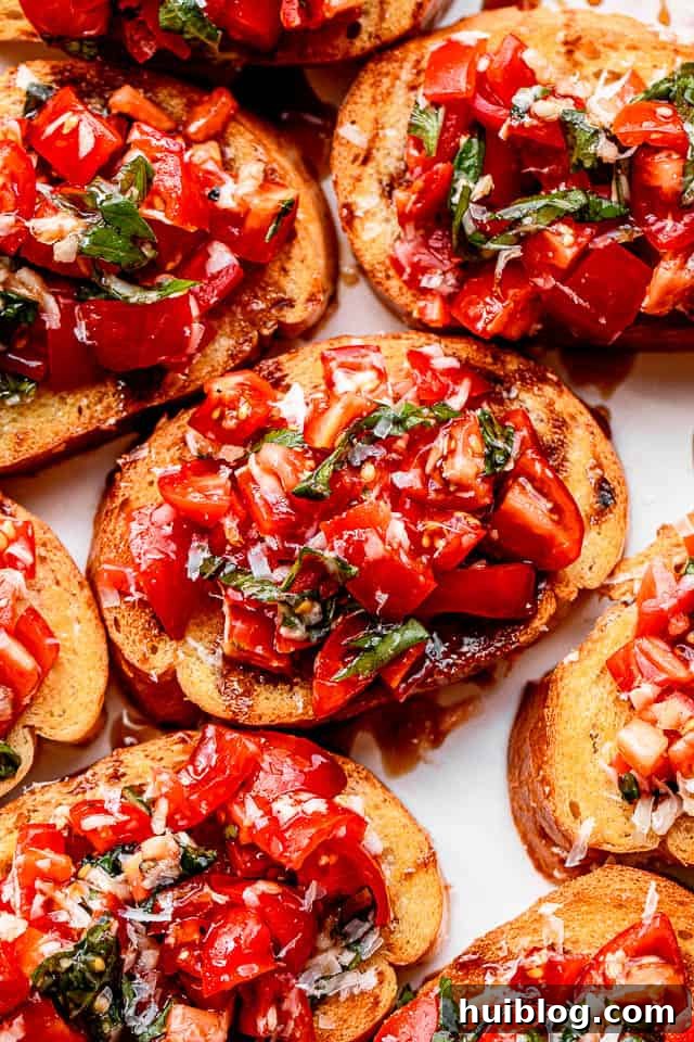 close up shot of bruschetta