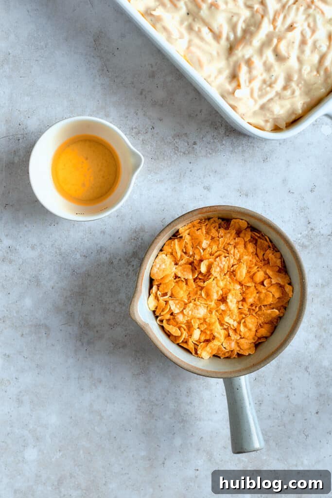 Cornflakes and melted butter.