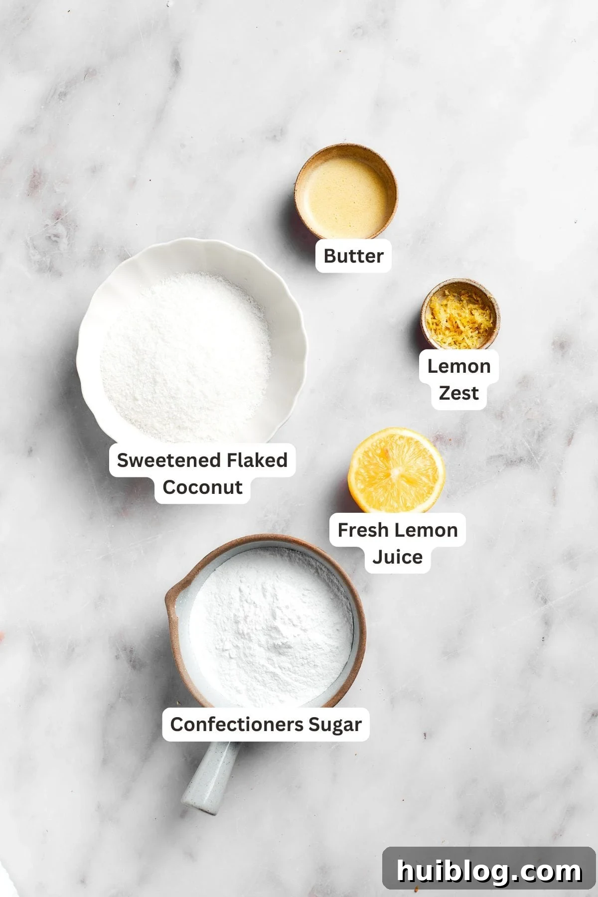 Another perspective of lemon slice ingredients, highlighting the vibrant yellow lemons and creamy condensed milk.
