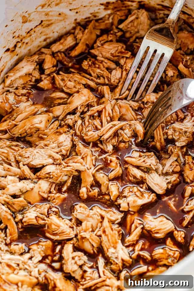 shredding chicken in the slow cooker