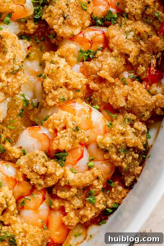 Shrimp Delectables: Garlic Butter Baked and De Jonghe 5 cooked shrimp topped with dollops of garlic herb butter.