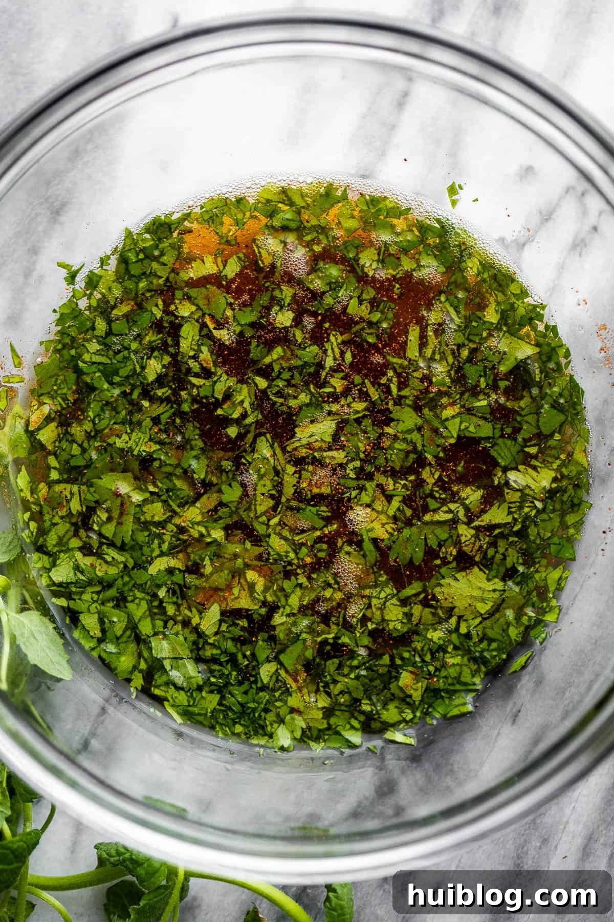 tequila, cilantro, and brown sugar in a mixing bowl