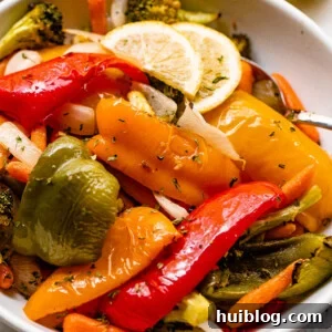 Zesty Grilled Vegetable Medley 9 Grilled vegetables served in a white bowl