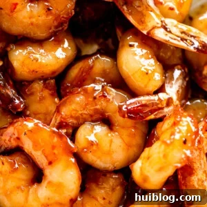 Picture of cooked honey garlic shrimp, ready to eat