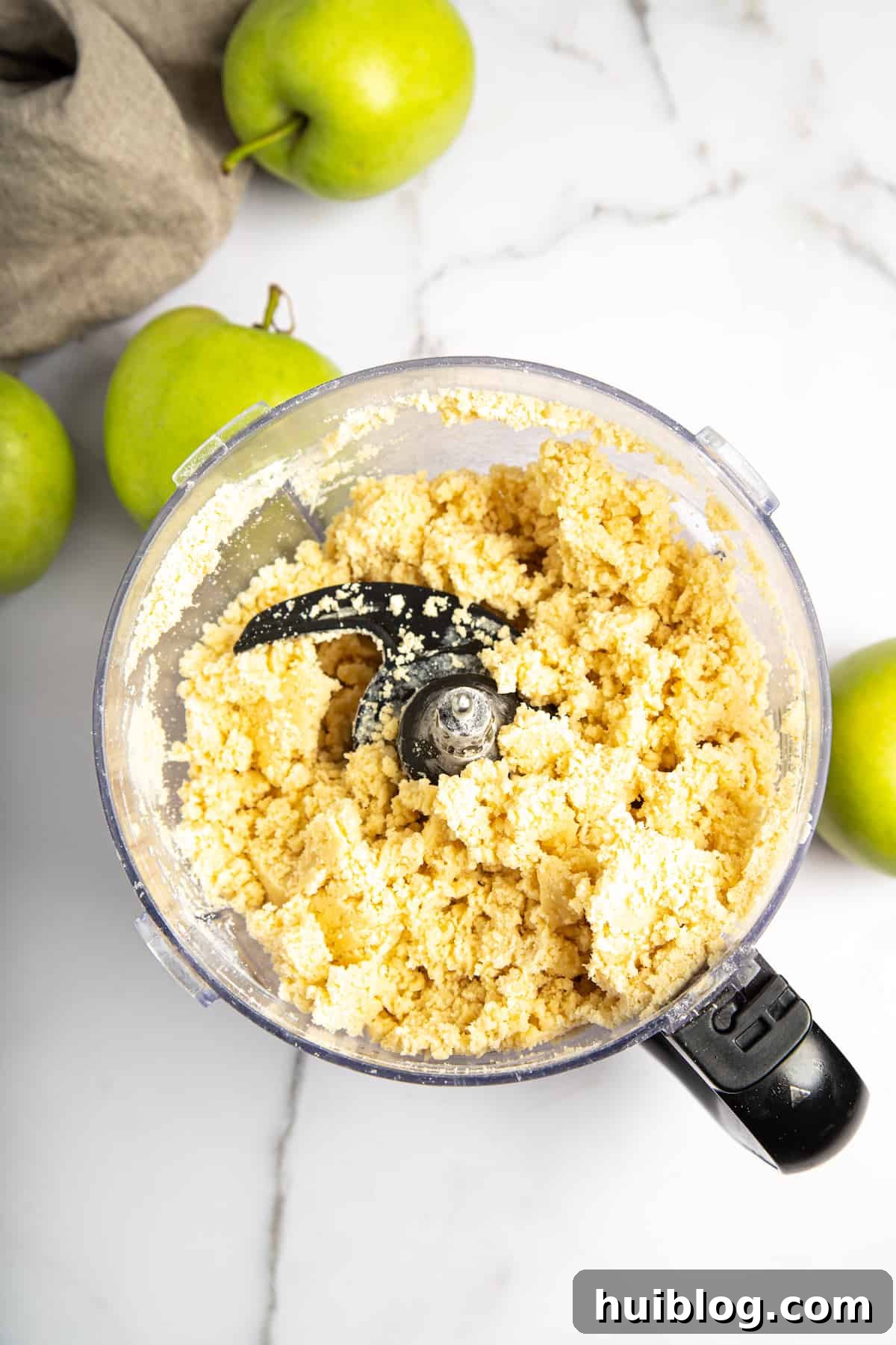 pie crust dough in a food processor
